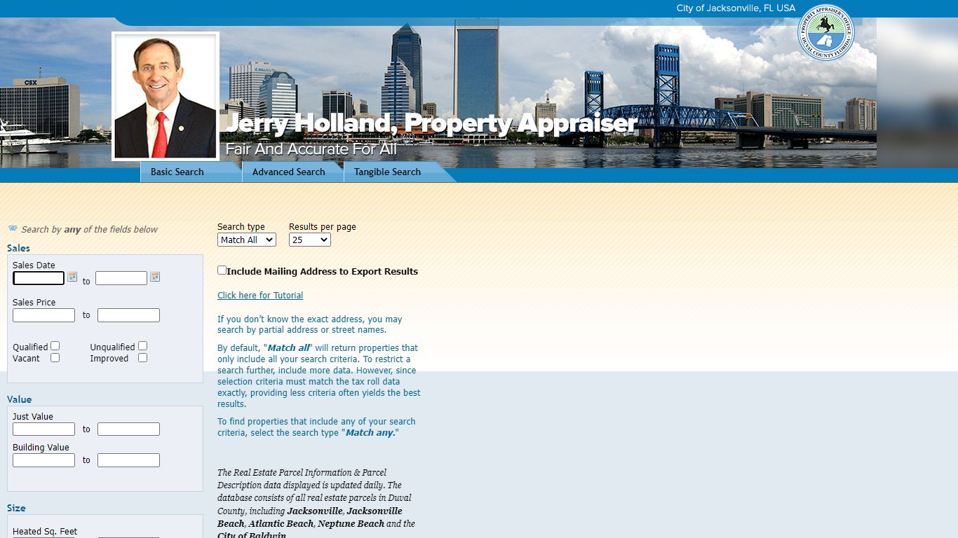 Property Appraiser - Advanced Search - COJ.net