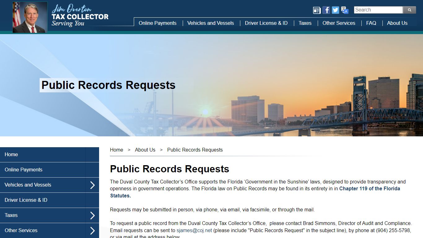 Tax Collector - Public Records Requests - COJ.net